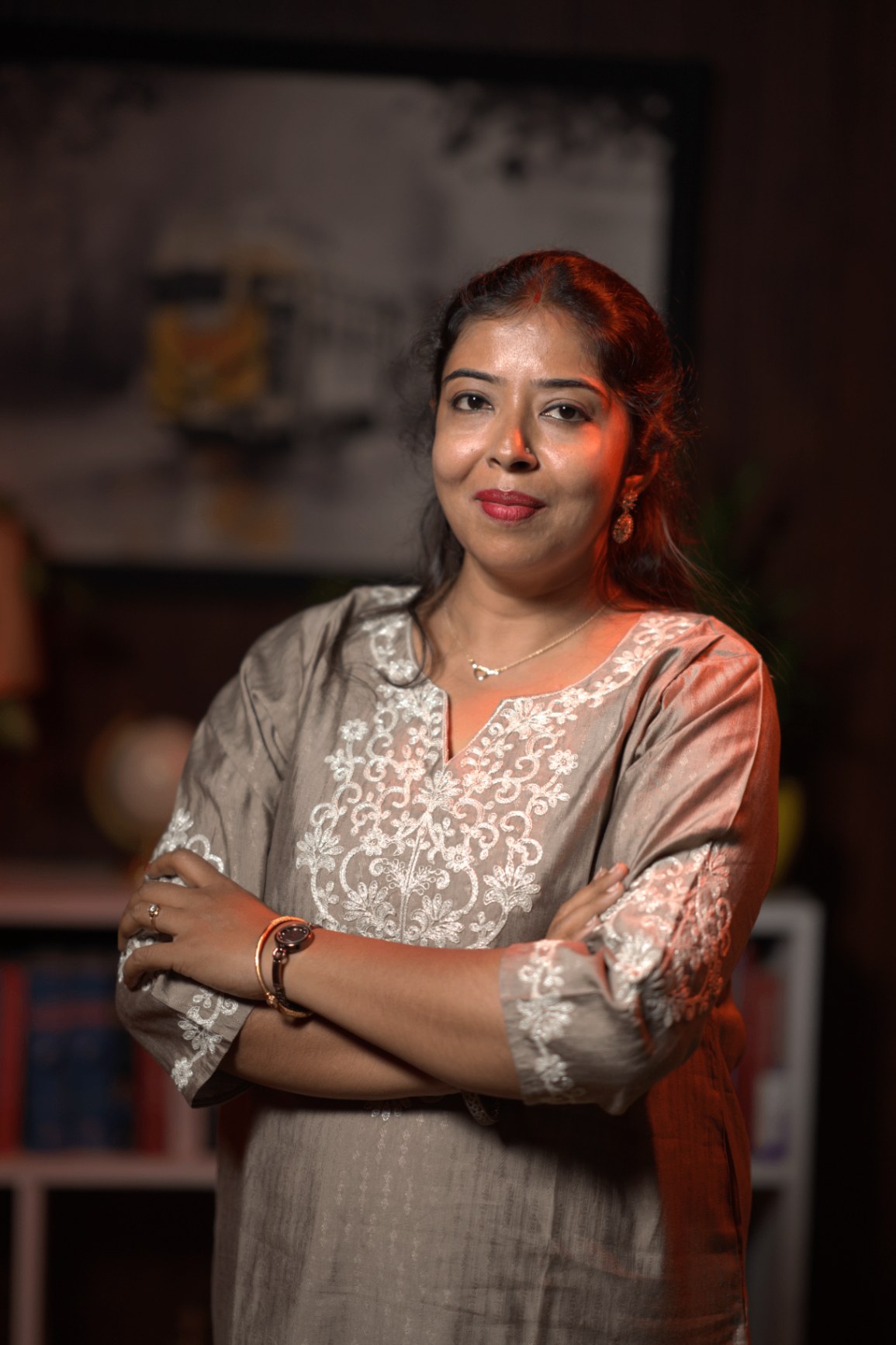 Arpita Bhattacharya standing with quiet confidence